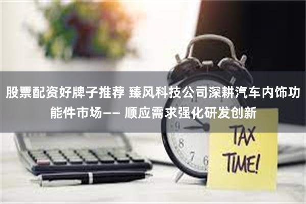 股票配资好牌子推荐 臻风科技公司深耕汽车内饰功能件市场—— 顺应需求强化研发创新