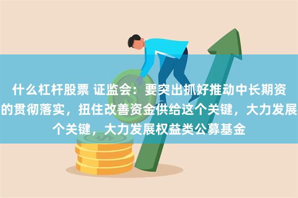 什么杠杆股票 证监会：要突出抓好推动中长期资金入市指导意见的贯彻落实，扭住改善资金供给这个关键，大力发展权益类公募基金