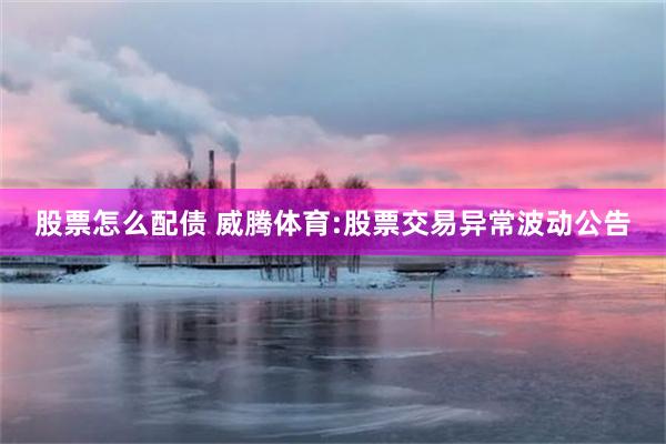 股票怎么配债 威腾体育:股票交易异常波动公告